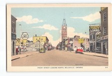 Belleville Ontario Canada Postcard 1930-1945 Front Street Looking North picture