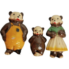 Vintage Three Bears Plaster Chalk Ware Wall Plaques Nursery Decor AS IS Damage picture