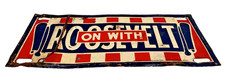 Spectacular  1930s FDR “On With Roosevelt” License Plate Topper Reid Publishing picture