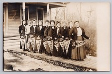 1909 St. Olaf Northfield, MN RPPC Women 1st Class Banners College Girls Posted picture