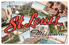 VTG Greetings from St. Louis, Multi-Scene, Landmarks, St. Louis, MO Postcard picture