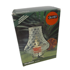 Vintage Quist W. Germany Glass Lantern 1960's Silver Plate Base Mid-Century NIB picture