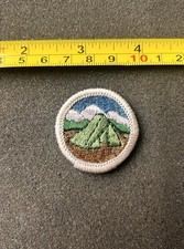 Vintage Boy Scouts Of America BSA Camping Merit Badge Cloth Back Patch picture