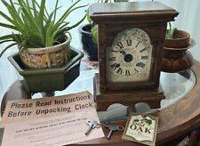 Vintage New England Sessions & Tornquist Oak Mantle Clock Working & Chimes Keys picture