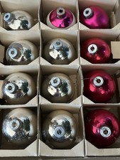 Vintage Shiny Brite Rauch Glass Christmas Ornaments Mixed Lot Original Box USA picture