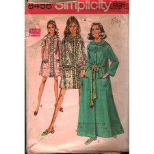 Vintage 1960s Simplicity 8458 Misses Robe Sewing Pattern Size Medium 12-14 Cut picture