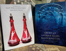 2 Historical Bottles Books on Barber Bitters Whiskey Cure Flasks Medicines glass picture
