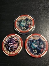 Lot Of 3 NEVADA PALACE HOTEL CASINO $5 (LTD 1000) Poker Chip Las Vegas, NV picture