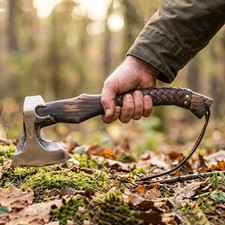 Custom 18” Handmade Viking Axe Carbon Steel Hatchet Wood Handle Bushcraft picture