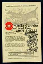 1910 Remington UMC Ad  Metallic Cartridges & Steel Lined Shot Shells Deers Shown picture
