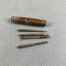 Antique Vintage German Multitool Roundlet Metal Case 4 Bits Military Army Travel picture