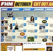 VTG 2004 FHM October Sexy Calendar OJ Original 3-fold Print Ad 60x27cm FHM 10 picture