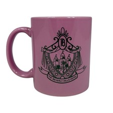 Vintage The Beverly Hills Hotel Pink Mug Cup Green Logo Two Sides picture