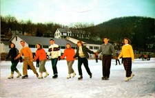 Buttzville New Jersey Mountain Lake Ice Skating Chrome Postcard Unposted picture