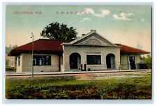 c1910's Columbus Wisconsin WI, C. M. & St. P. R. R. Railroad Ohio OH Postcard picture