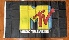 MTV Music Television Banner Flag Wall Hanging 3’ X 5’ Rare Iconic Gift picture