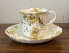 Antique REDFERN & DRAKEFORD R&D Porcelain Yellow Floral Teacup & Saucer Set picture