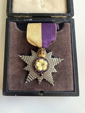 Antique Victorian Great Britain Primrose League Grand Star Medal Order in box picture