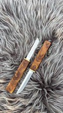 Handmade Functional Japanese double blade Tanto Knife with Wood Handle picture