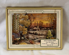 Vintage 1956 Ross Funeral Home Advertising Picture Thermometer Chicago picture