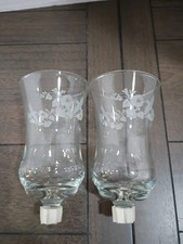Vtg PR 2 Home Interiors HOMCO HUMMINGBIRD Peg Votive Candle Holders Glass NOS  picture