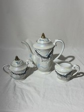 1930-50 Japanese Lucky Moriage Dragonware Lusterware Tea Set 3pc Made in Japan picture