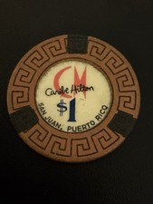 $1 Caribe Hilton San Juan Puerto Rico Casino Chip CHC-1cccc **Vintage** picture
