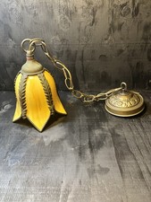 Beautiful Vintage Hanging Light- Yellow Stained Glass picture