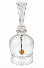 Vintage November Glass Bell Amber Bead Clapper Birth Month Decorative Bell picture