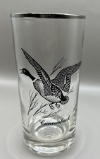Vintage Canvasback Highball Tumbler Clear Glass Duck Waterfowl Barware MCM picture
