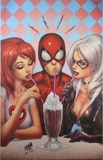 NON-STOP SPIDER-MAN #1 VARIANT Cover Art Print Marvel DAVID NAKAYAMA BLACK CAT picture
