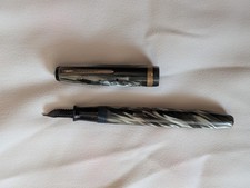 Vintage Parker Parkette Gray Pearl Lever Fill Fountain Pen ORIGINAL 14K Gold Nib picture