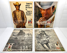 Marlboro & Old Gold Cigarettes 1971 Print Ad Lot of 4 Man Cowboys Men Tobacco picture