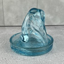 Art Deco Bottoms Up Nude Shot Glass Coaster Set Open Leg Clear Aqua Blue picture