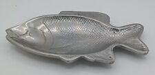 Cast Aluminum Fish Shaped Serving Tray, Dish, Platter Nautical Sea Ocean Beach  picture
