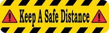 10 x 3 Keep A Safe Distance Magnet Magnetic Caution Sign Business Safety Magnets picture