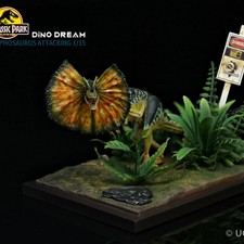 1/15 DINO DREAM Dilophosaurus Attacking Dinosaur Model Statue Animal Display picture