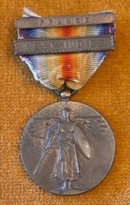 WWI US Victory Medal Rare WEST INDIES + FRANCE Service Bars Campaign Navy USMC picture