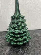 Vintage Stacking Ceramic Christmas Tree Lighter and Ashtray Set MCM Japan 6.5