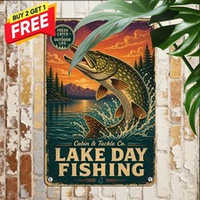 Northern Pike Draft Beer Advert Sign Vintage Cabin Decor Metal Sign 8x12 picture