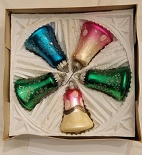 Santa's World Vintage Christmas Glass Bells  Boxed Set  Germany Branded 2 picture