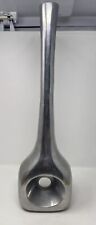 80s Postmodern Polished Cast Aluminum Tall  Metal Vase 22.5” picture