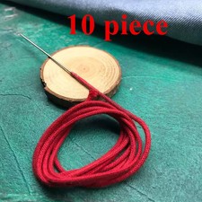 Pure Cotton Oil Lighter Wicks 10 Pack White Red 100cm Long With Metal Needle picture