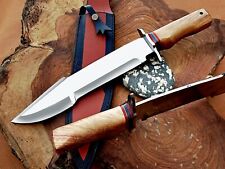 D2 Steel High Polish Hunting Bowie Knife  Wood Handle Gift for Birthday Tactical picture