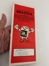 Vtg 1969 SEATTLE WASHINGTON Transportation STREET Map HIGHWAY 4X9 MURRAY picture