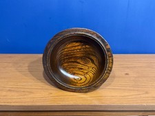 Vintage Turned Trinket Bowl Elm Handmade Key Fruit  picture