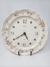 Pfaltzgraff Tea Rose 10” New Haven Quartz Wall Clock Works Stoneware Plate picture