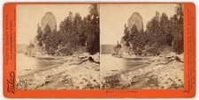 OREGON STEREOVIEW - Columbia River - Rooster Rock - IW Taber 1880s picture