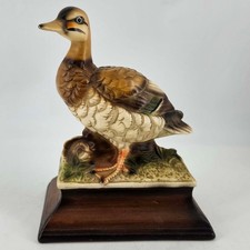 Vintage Small Realistic Ceramic Porcelain Mallard Duck Hand Painted footed picture