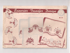 Vintage Superior Transfer Design No. 137 Pillow Cases, Guest Towels, Linens NEW picture